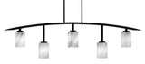 Kurve 5 Light Down Glass Bar Island Pendant 51.25 Inch Length by Toltec - 3745-MB-300