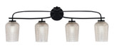 Cavella 4 Light Textured Glass Vanity Light 36.75 Inch Length by Toltec - 3914-GP-4252