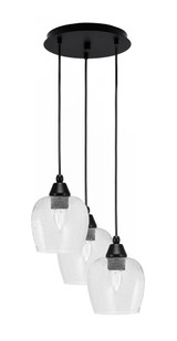 Array 3 Light Medium Pendant 9.75 Inch Tall by Toltec - 1818-MB-12.5-9.75