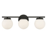 3 Light Globe Glass Mid Century Vanity Light 24 Inch Wide by Meridian - M80023