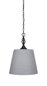 Elegante 1 Light Steel Small Pendant 16.5 Inch Tall by Toltec - 82-10-165