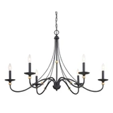 St Albans Row - Chandelier 6 Light Sand Coal/Skyline Gold Steel - 24 inches tall by 40 inches wide - 57-BEL-978067