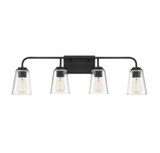 4 Light Cone Down Mid Century Modern Vanity Light 32 Inch Wide by Meridian - M80045