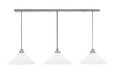 3 Light Stem Hung Linear Pendalier 9 x 56 Inch Length by Toltec 48-BN-308 - 48-BN-308