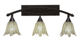 Bow 3 Light Vanilla Glass Vanity Light 29.25 Inch Length by Toltec - 173--1175-2975