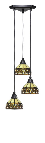 Europa 3 Light Medium Pendant 14.25 Inch Wide by Toltec - 28-1425-65-