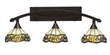 Bow 3 Light Art Glass Vanity Light 29.5 Inch Length by Toltec - 173--105-295