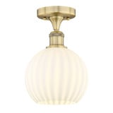 White Venetian 1 Light 8 Inch Wide Semi Flush Mount by Innovations - 616-1F-G1217-8