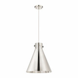 Newton Cone 1 Light Metal Medium Cord Pendant 14 Inch Wide by Innovations - 410-1PL-M411-14