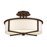 Wesley 3 Light 16 Inch Wide Semi Flush Mount by Livex - 51074