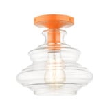 Everett 1 Light 9 Inch Wide Semi Flush Mount by Livex - 52830