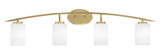Kurve 4 Light Metal Vanity Light 10.25 Inch Tall by Toltec - 3724-NAB-300