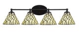 Capri 4 Light Cone Glass Vanity Light 32 Inch Wide by Toltec - 5914-3285
