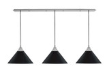 3 Light Stem Hung Linear Pendalier 9.5 x 53.25 Inch by Toltec 48-BN-420-BN - 48-BN-420-BN