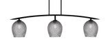 Kurve 3 Light Steel Island Pendant 49.75 Inch Length by Toltec - 3733-MB-490