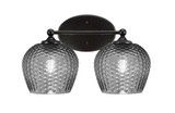 Capri 2 Light Bath Bar 9 Inch Tall and 15 Inch Length by Toltec - 5912-46-0