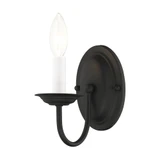 Home Basics 1 Light Candle Style Wall Sconce by Livex - 4151