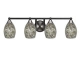 Paramount 4 Light Fusion Glass Vanity Light 30.25 Inch Length by Toltec - 3424-BN-4165
