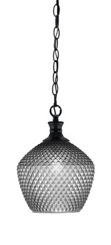 Zola 1 Light Steel Chain Hung Small Pendant 12.5 Inch Tall by Toltec - 96-BN-4922