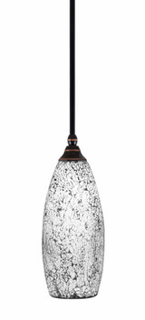 Any 1 Light Black Fusion Glass Mini Pendant 13.75 Inch Tall by Toltec - 23-BC-416