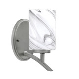 Kurve 1 Light Cylinder Glass Wall Sconce 8.75 Inch Tall by Toltec - 3721-30