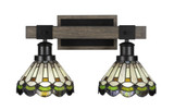 Tacoma 2 Light Art Glass Vanity Light 17.5 Inch Length by Toltec - 1842--10-175