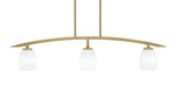 Kurve 3 Light Bar Island Pendant 9.75 Inch Length by Toltec - 3736-NAB-4029