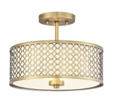 2 Light 13 Inch Wide Modern Semi Flush Mount by Meridian - M60016