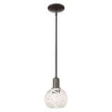 White Mouchette 1 Light StemHung Mini Pendant 8.63 Inch Tall by Innovations - 716-1S-G1216-6