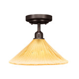 Vintage 1 Light 12 Inch Wide Semi Flush Mount by Toltec - 280-12925