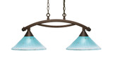 Bow 2 Light Steel Medium Linear Island Pendant 33 Inch Length by Toltec - 872-12-135-33