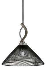 Monterey 1 Light Medium Pendant 13.5 Inch Tall by Toltec - 2901-MBDW-420-BN