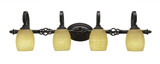 Elegante 4 Light Linen Glass Vanity Light by Toltec - 164-825-105-395