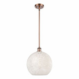 White Mouchette 1 Light Stem Hung Pendant by Innovations 516-1S-G1216-12 - 516-1S-G1216-12