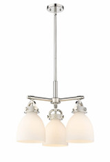 Newton Bell 3 Light Large Stem Hung Pendant 15.88 Inch Tall by Innovations - 410-3CR-G412-7