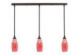 Any 3 Light Fusion Glass Linear Pendant 37.25 Inch Length by Toltec - 36-55-1325-3725