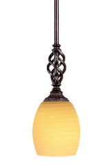 Elegante 1 Light Stem Mini Pendant 11.75 Inch Tall by Toltec - 80-5-1175-