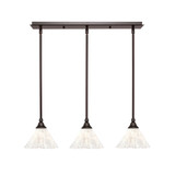 Any 3 Light Steel Linear Pendant 27 Inch Length by Toltec - 25-7-65-27