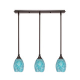 Any 3 Light Fusion Glass Linear Pendant 26.5 Inch Length by Toltec - 25-5-825-265