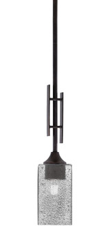 Uptowne 1 Light Cylinder Glass Steel Mini Stem Hung Pendant by Toltec - 320-DG-541
