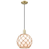 Farmhouse Rope 1 Light Cord Hung Mini Pendant 12.83 Inch by Innovations - 716-1P-G12-10R