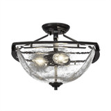 Uptowne 3 Light 15 Inch Wide Semi Flush Mount by Toltec - 321-15117515