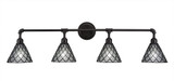 Vintage 4 Light Art Glass Vanity Light 42.75 Inch Wide by Toltec - 184-4275-1075-