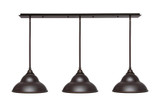 3 Light Stem Hung Linear Pendalier 8.75 x 52.25 Inch by Toltec 48-BN-428-BN - 48-BN-428-BN