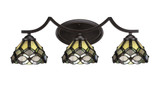 Zilo 3 Light Art Glass Vanity Light 24 Inch Length by Toltec - 553-24-9