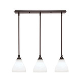 3 Light Stem Hung Linear Pendant 8 x 26.5 Inch Length by Toltec 25-BN-4760 - 25-BN-4760