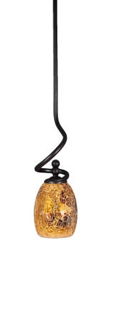 Capri 1 Light Steel Small Stem Hung Pendant 16.5 Inch Tall by Toltec - 901-MB-9735
