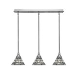 Any 3 Light Steel Linear Pendant 27.25 Inch Length by Toltec - 25-7-6-2725