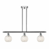 White Mouchette 3 Brass Stem Hung Oversized Island Pendant by Innovations - 516-3I-G1216-6