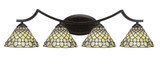 Zilo 4 Light Vanity Light 33 Inch Length by Toltec - 554-33-85-875